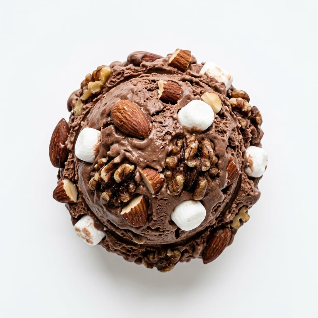 3 Nut Rocky Road scoop at Glacier